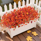 12 Bundles Fake Mums Fall Flowers Artificial for Outdoors Decoration Artificial Mums Faux Plants Daisy for Outdoor Outside Planters UV Resistant Violets for Fall Decor Home Porch Door Front Patio Yard