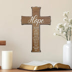 dsjaidh Cross Wall Decor - Wood Color Scripture Wooden Cross For Wall - Rustic Wooden Hanging Signs Easter Decor for Home Office Church Baptism - Christian Gifts for Men Women (Hope) - A04
