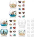 36Pcs DIY Clear Plastic Water Globes Kit, Shatterproof Snow Globes for Bulk Summer Camp Crafts, Kids Pool Party Favors, Beach Souvenirs & Sensory Jars