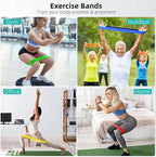 Resistance Bands for Working Out, 5-Pack Elastic Exercise Bands for Strength Training, Stretching, Workout; Home Gym Equipment for Women Men, Pilates Yoga Physical Therapy, Leg Glute Arm Exercise Kit