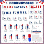 Epakh 4th of July Bulletin Board Decorations Set DIY Patriotic Fireworks Cutouts with Red Blue Crepe Paper Rolls, Independence Day Classroom Decor for Door Wall Summer School Home Supplies