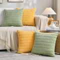 Fancy Homi 4 Packs Decorative Throw Pillow Covers for Living Room Couch Bed, Modern Farmhouse Boho Home Décor Accent Cushion Case, 20" x 20", Yellow Green Series