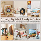 Wooden Plate Stand, 9 Inch Decorative Ornament Display Stand, Plate Holders for Displaying, Picture Frame Holder Stand, Cookbook Stand for Recipe Books, Photos & Collectibles