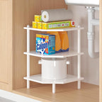 Desktop Corner Stand Shelf for Storage, 3 Tier Corner Shelf Organizer, White Shelves Rack for Small Spaces, Home Office, Kitchen, Bathroom