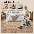 8x10 Area Rugs for Living Room Bedroom: Ultra Soft Fluffy Shag Rug Upgrade Non-Slip Non-Shedding Large Fuzzy Plush Carpet Indoor Floor Carpets for Kids Room Playroom Nursery Dorms Home Decor Beige