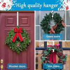 4 Pack 12" &15" Wreath Hangers for Front Door, Over The Door Wreath Hanger Halloween Decorations Wreath Hook for Hanging Christmas Easter Fall Decoration, Welcome Sign Holder (White)