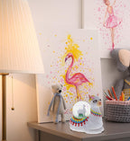 CoTa Global Llama Snow Globe Decor - Elegant Pink Sparkle Glitter Inside Figure, Animal Figurines Collectible Ornament for Birthday, Christmas - 45 mm
