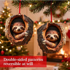 Forest Animal Christmas Ornaments, Valentines Day Gifts for Him Her Women, Funny Forest Animal Ornaments for Christmas Tree, 3D Ornaments Hanging Animal Lovers & Easter Basket Stuffers(Sloth)