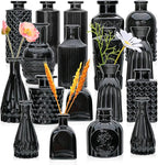 Brajttt Glass Bud Vase Set of 18,Glass Vintage Vases for Flowers,Black Bud Vases in Bulk for Rustic Wedding Decor,Table Centerpieces,Decor Centerpiece for Bathroom