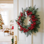 MCFULL 14 in Wreath Hangers for Front Door,Sturdy Metal Wreath Doors Hangers,Over The Door Hooks for Front Porch Decor,White Garland Hooks Holders for Halloween Christmas Decorations2 Packs