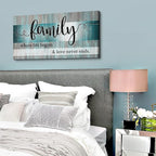 Family Wall Decor Teal Wall Art for Kitchen Dining Room Family Sign for Home Decor Wall Inspirational Quotes Canvas Prints Rustic Farmhouse Painting Artwork for Living Room Home Decorations 20x40"