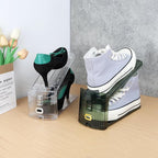Yes!Fresh Shoe Slot Organizer, Boutique Display Style Shoe Stacker for A Pair of Shoes, Separable Shoe Rack for Closet Organization, 3 Adjustable Narrow Shoe Rack (Transparent Green, 12 Pack)