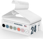Neaties Heavy Duty Clothes Hangers 20 Pack (24 Count) – Made in the USA – 8lb Capacity Plastic Hangers for Adult Clothing – Durable for Pants, Coats, Jackets, or Jeans – White