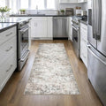Washable Area Rug 3x8 Entryway Rug: Washable Modern Abstract Soft Thin Rug Indoor Floor No Slip Stain Resistant Carpet for Bedroom Dining Room Farmhouse Nursery Home Office - Brown Grey