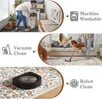 Moynesa Floral 2x3 Rugs for Entryway, Washable Kitchen Rug Non Slip Small Bathroom Throw Rug, Boho Flower Soft Ultra Thin Indoor Front Door Mat for Laundry Bedroom Entry, Beige
