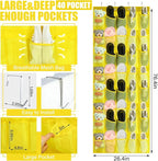 Windyun 40 Over the Door Shoe Organizer Large Mesh Pocket Hanging Shoe Rack for Closet Yellow Nonslip Behind Door Storage Holder Back to School Organizer for Dorm Room College Classroom Storage