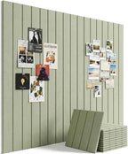 Aothia 12-Pack Felt Bulletin Board Tiles, 48x36 Modular Pin Board for Walls, 0.2" Thick Cork Board Alternative for Office & Classroom, 70 Adhesive Tabs & 40 Pushpins Included(Sage Green)