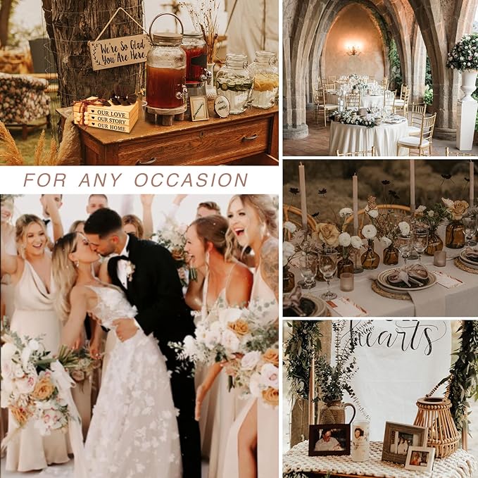 3 Pieces Wooden Decorative White Books, Rustic Farmhouse Faux Books for Coffee Table Shelves with Wood Bead Tassels and Leaves, 7'x 4.6'x 2.5' (Take Time to Do, What Makes, Your Soul Happy)