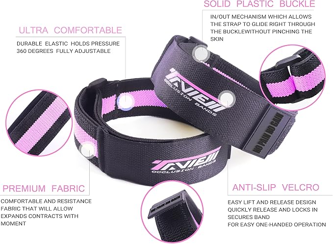 Occlusion Bands for Women Glutes & Hip Building, Blood Flow Restriction Bands BFR Bundle Booty Bands, Best Fabric Resistance Bands for Exercising Your Butt, Squat, Thigh, Fitness