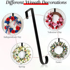 MCFULL Wreath Hangers for Front Door Valentines Day Decorations,12 in Black Wreath Door Hanger Hook,Over The Door Hooks for Front Porch Decor,Metal Garland Holder for Valentines Spring Wreath Decor