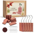 Cedar Blocks for Clothes Storage, Natural Cedar Wood Hooks for Closets and Drawers, 100% Natural & Fresh Scented Wardrobe Organizer, 17 Pack
