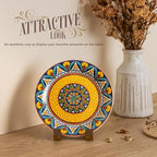 ANBOXIT Plate Display Stand, 4 Inch Plate Holder for Displaying, Decorative Picture Frame Dish Photo Plaque Platter Wood Stand