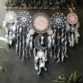 5 Pack Moon Phase Dreamcatcher Set Boho Wall Decor, Boho Macrame Wall Hanging Dream Catchers, for Home, Bedroom, Living Room, Witchy Gifts (Flower Color)