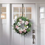 Haute Decor Adapt Adjustable Wreath Hanger, Top & Length Adjustable Version (Brushed Nickel), Strong Over The Door Hook - Fits Most Door Styles and Sizes