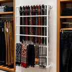 Wall Mounted Display Rack, 7-Layer Wrapping Paper Ribbon Organizer Scarves Tie & Scarf Rack Belts Towel Holder Necktie Hijab Stand Metal Shelving for Home, Retail Stores, Flower Shop