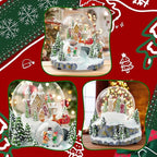 Snow Globe Pink Sofa/Dog and Cat Snowglobe with Music Birthday Party Decorations Creative Collectibles (SJQ-GS8031-120MM) (Castle)