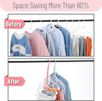Mr. Pen- Space Saving Hangers for Clothes, 8 pcs, Playful Pop Colors, Plastic Multi Clothes Hangers Space Saving, 5 Slots, 360° Rotating Hooks