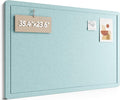 Fluxynara Bulletin Board,35.4" x 23.6" Cork Board Alternative with 12 Safe Removable Adhesive Tabs, Foldable Felt Pin Board for Home Office, Classroom, Bedroom,Entryway for Walls—Aqua Blue
