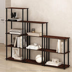 Furinno Turn-N-Tube Book Shelf, 3-Tier Bookshelf, Bookcase with Multipurpose Compact Display Rack, 11.6 x 23.6 x 29.6, for Living Room, Bedroom, Home Office, Dark Cherry