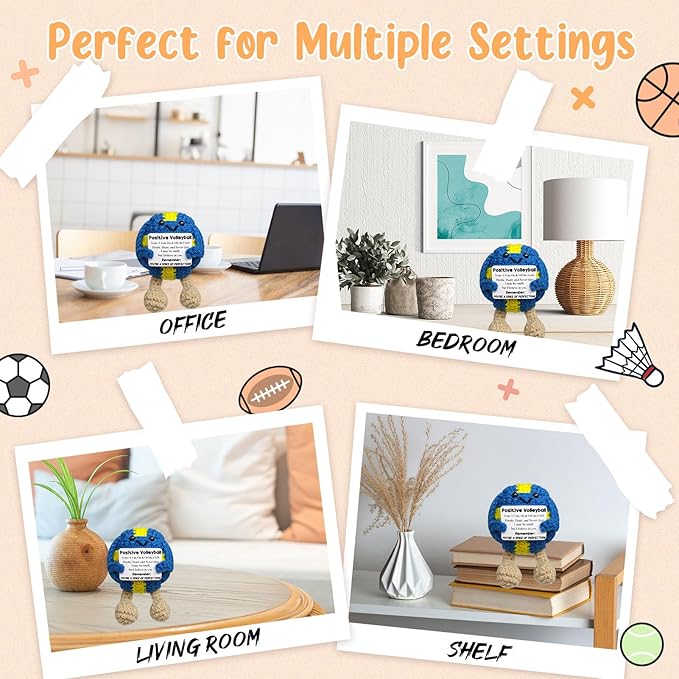 Handmade Emotional Support Collect Volleyball - Motivational Volleyball Decor,Funny Volleyballs Gift for Best Friend,Team Player,Coach,Brother or Colleague,Volleyballs Lover Home & Locker Room Decor