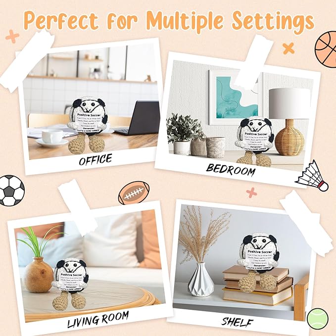 Handmade Soccer Ball Figurine - Motivational Sports Decor,Inspirational Gift for Soccers Lovers,Fans,Players,Best Friend,Teammate,Home Office Desk Accent with Soccer Spirit & Passion