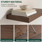 Floating Shelves for Wall 55 in x 9.3 in Deep, Wall Mounted Rustic Wood Shelf with Invisible Brackets for Storage & Display, Living Room Bedroom Bathroom, Walnut, 1 Pack