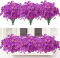 MACTING Artificial Flowers for Outdoors 12 Bundles Faux Outdoor Plants UV Resistant Plastic Silk Flowers No Fade for Planters Window Patio Porch Yard Indoor Garden Outside Summer Decorations(Purple)