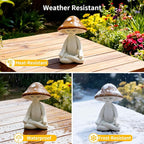Meditation Mushroom Resin Statues – Cute Yoga Mushroom Figurines for Desk, Home, Office & Garden Decor – Zen Resin Sculptures for Living Room, Patio, Tabletop & Backyard (1 Pack, Mushroom)