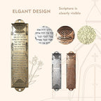 Mezuzah with Scroll for Door, Metal Mezuzah Cases with Lid, Plaque with English and Hebrew Blessing Scripture for Jewish House Warming Gift, Hannukah Decor (2 Sets), Antique Gold & Silver
