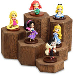 MOOCA Wooden 6 Pcs Hexagon Risers for Display Jewelry and Accessories Display Stand, Brown
