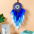 Holmgren Evil Eye Dream Catchers - Blue Dreamcatcher for Bedroom, Evil Eye Wall Art for Home Decor Hanging Ornament, Good Luck Gifts for Family