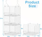Sonyabecca 3-Tier Hanging Closet Organizer with 5 S Hooks, Closet Shelves for Clothes, Shoes, Handbags, Accessories, Hanging Basket, Closet Storage, Closet System, Closet Organizers and Storage