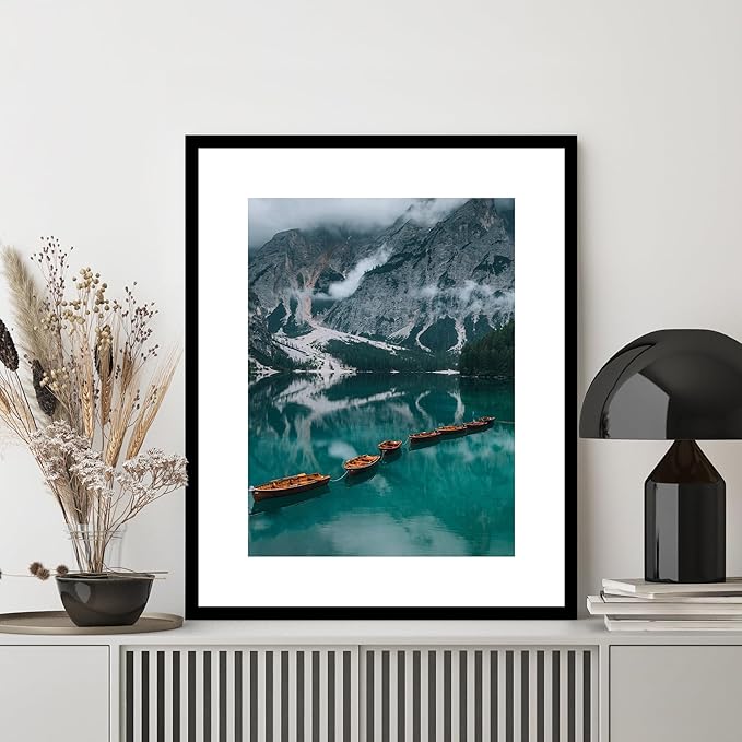 24x30 Picture Frame 3 Pack - Black Poster Frame Display Pictures 18x24 with Mat or 24 x 30 Without Mat for Wall Hanging Horizontal and Vertical