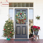 24Inch Eucalyptus Wreath Set of 2, Large Eucalyptus Wreath for Front Door with Olive Leaves and Berries for All Seasons, Spring Summer Year Round Wreaths for Front Door Indoor Outdoor