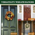 ZMCINER Wreath Hanger for Front Door, Adjustable 15-25 Inch, White Metal, Holds 20 lbs, Christmas & Fall Wreaths, Decorations Hook