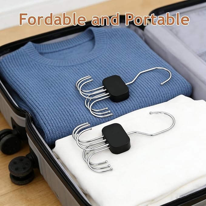 3 Pack Belt Hanger for Closet Organizer, 2026 Upgraded Tie Hangers for Space Saving & Storage, 360° Rotatable & Foldable Hooks, Large Capacity Rack for Tank Top, Bra, Purse (Black)