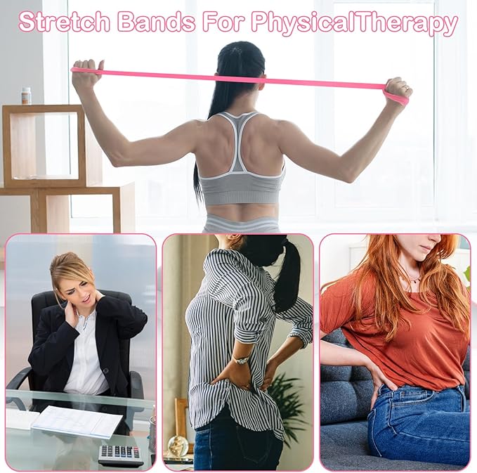 Figure 8 Fitness Resistance Bands, 4-Pack TPE Workout Bands for Women, Arm Back Shoulder Toner for Home Gym, Yoga, Physical Therapy - Strength Training & Stretching Elastic Ropes