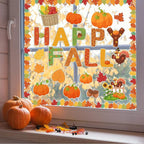 Fall Pumpkin Bulletin Board Decorations Set for Classroom Happy Fall Pumpkin Leaves Paper Cutouts Autumn Bulletin Board with Borders for Thanksgiving Theme Preschool School Classroom Door Wall Decor
