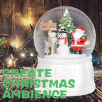 Vipush Christmas Snow Globe - Snowman Santa Style Musical Snow Globe with Color Changing Led Lights, Christmas Decorations with Music Box Gifts for Girls Kids, Decorations for Christmas & Birthday