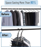 Mr. Pen- Space Saving Hangers for Clothes, 16 pcs, Black, Plastic Multi Clothes Hangers Space Saving, 5 Slots, 360° Rotating Hooks (Pack of 2)
